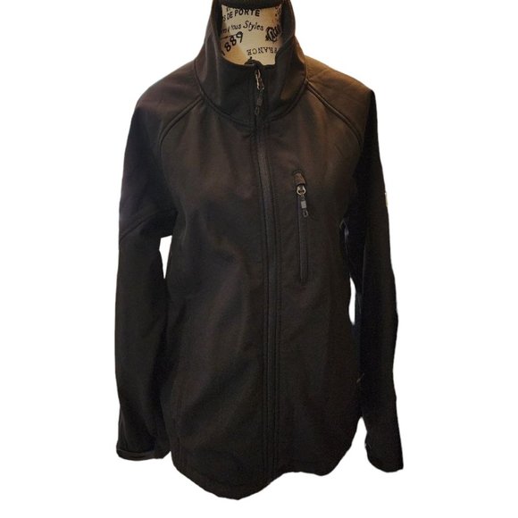 SWISSTECH Men’s Black Jacket Soft Shell Wind Resistant Outwear Coat Size M - Picture 1 of 14